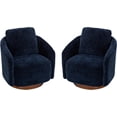 thumbnail image 1 of Tabaray Swivel Accent Chair Set of 2,  30.3" Barrel Chair, Chenille Comfy Round Sofa Chair, 360° Club Swivel Lounge Chair Armchair with Wood Base for Living Room Bedroom Nursery, Salon, 1 of 8