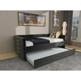 thumbnail image 1 of Tabaray Twin Daybed with Trundle - Upholstered Black Velvet Sofa Bed Frame, Gold Metal, Space-Saving Guest Bed for Apartments & Living Rooms, 1 of 8
