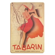 Tabarin Dance Hall - Paris France - featuring The Charleston - Vintage French Dance Poster by Paul Colin c.1928 - 8 x 12 inch Vintage Wood Art Sign