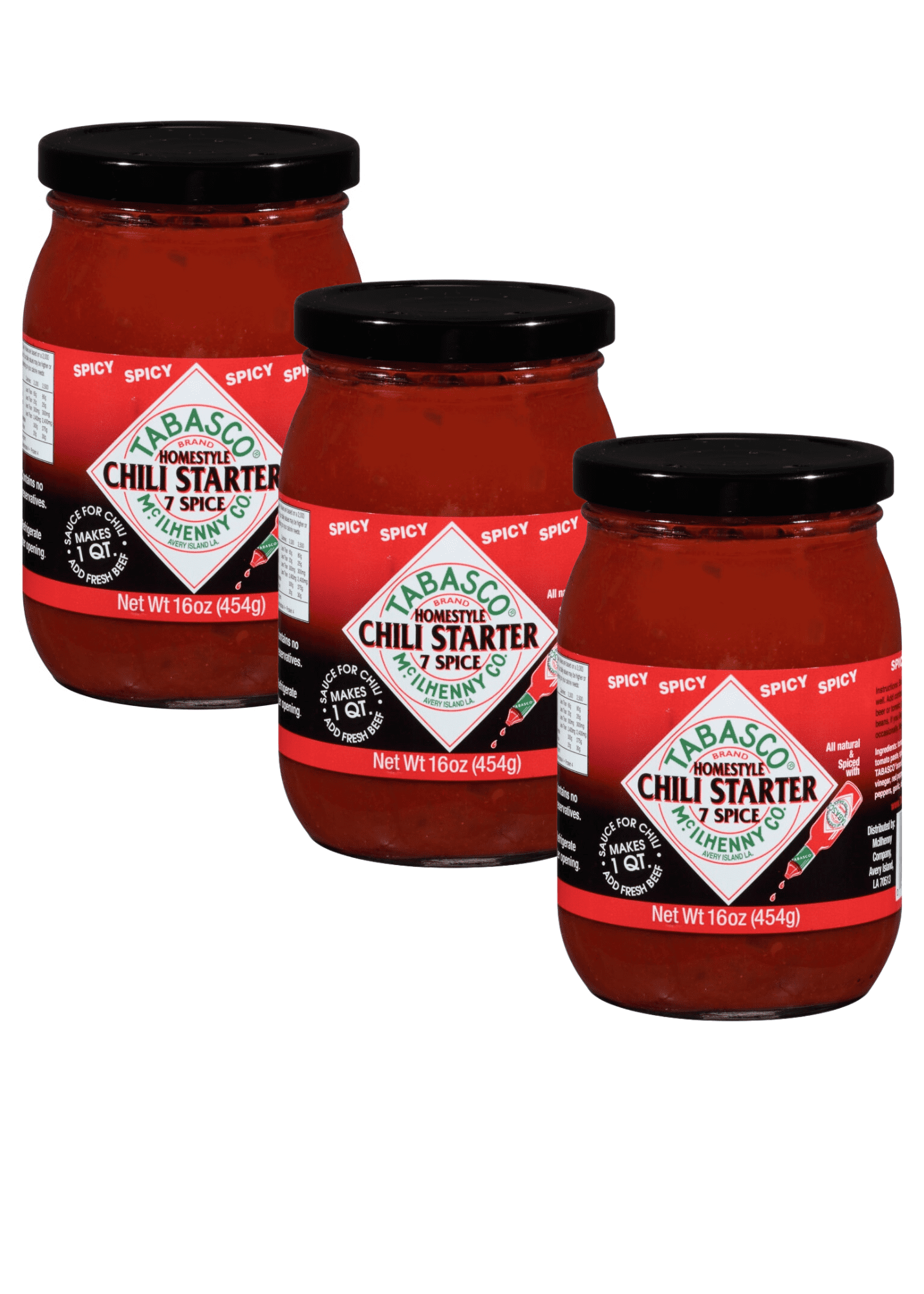 Tabasco 7 Spice Spicy Chili Starter 16 Oz (Pack of 3)