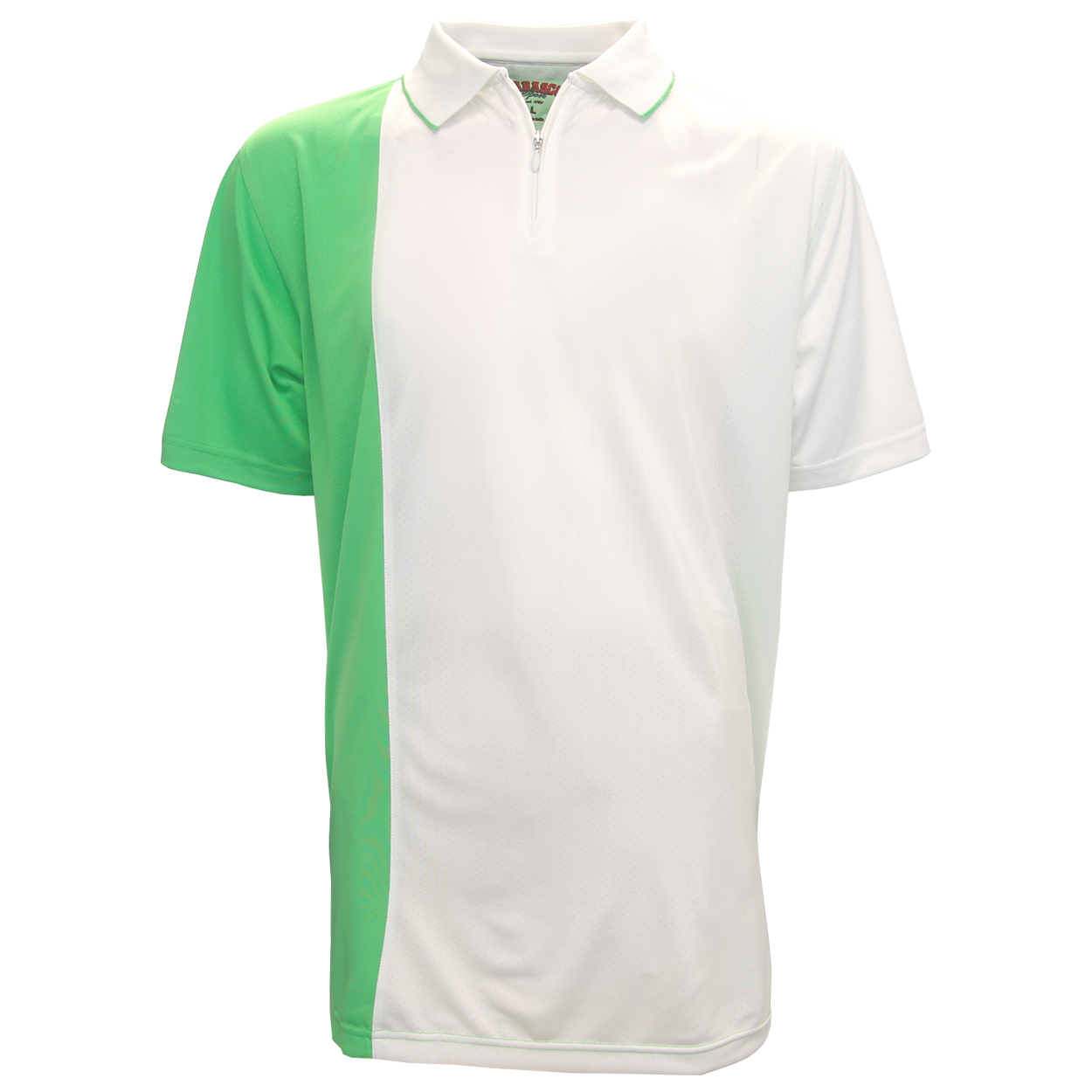 Tabasco Asymmetrical Color Block Polo Golf Shirt, XLarge White/Lime