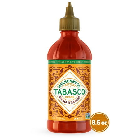Tabasco Buffalo Style Sauce, 8.6 fl oz, Regular Plastic Bottle, Gluten-Free