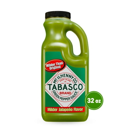 Tabasco Green Pepper Sauce, 32 oz Regular Quarter Gallon Jug, Gluten Free