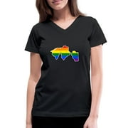 Tabasco Mexico Rainbow Flag Lgbt Pride Flag Women's V-Neck T-Shirt
