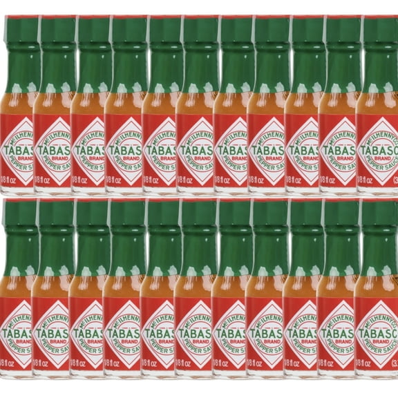 Tabasco Mini Original Pepper Sauce Bottles  1/8 oz (22 Pack)  Real Glass Mini Hot Sauce Bottles for Travel, Lunchboxes, Party Favors, and Gifts