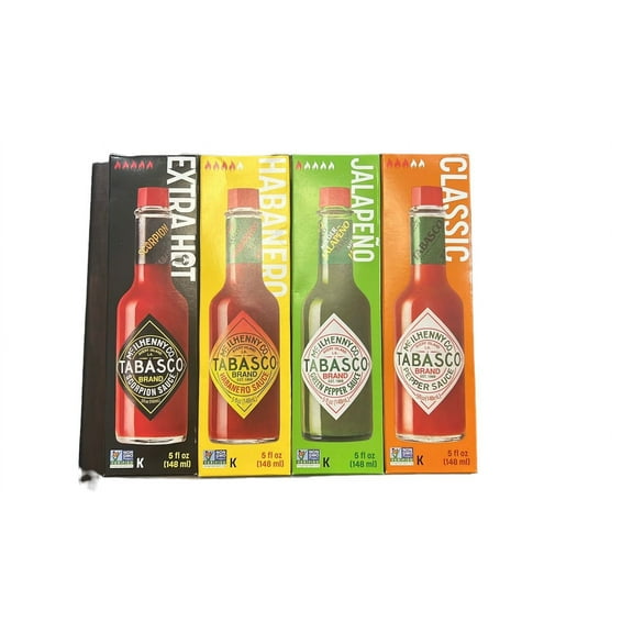 Tabasco Variety Pack, Green Jalapeno, Classic Red, Habanero, Scorpion, 4 pk./5 oz.
