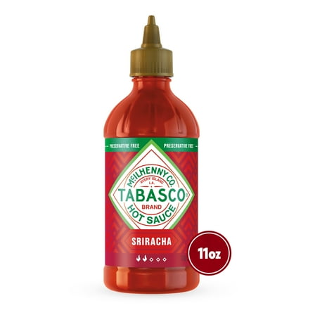Tabasco Sriracha Sauce, 11 oz Regular Squeezable Plastic Bottle, Gluten Free