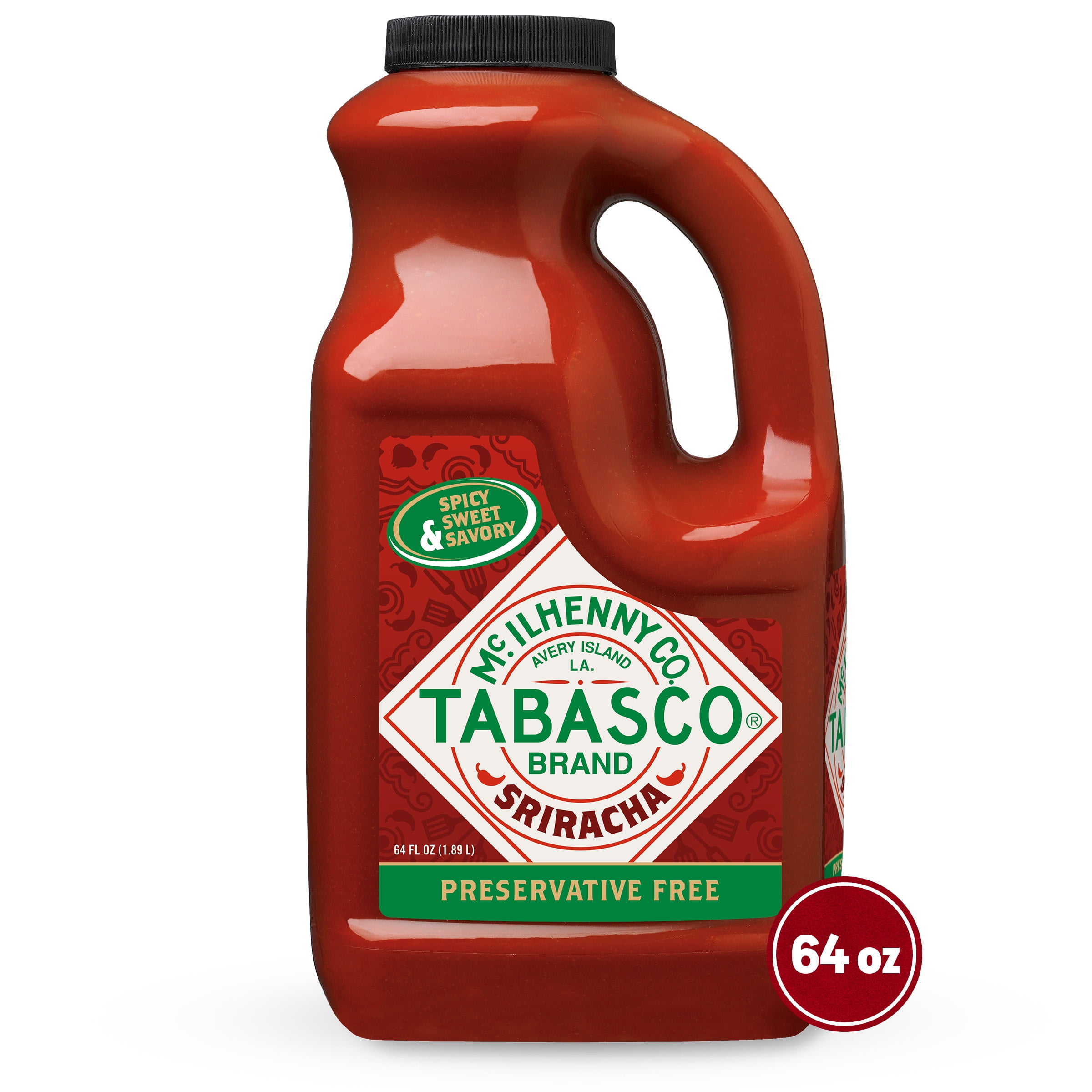 Tabasco Sriracha Sauce, 64 oz Regular Half Gallon Jug, Gluten Free