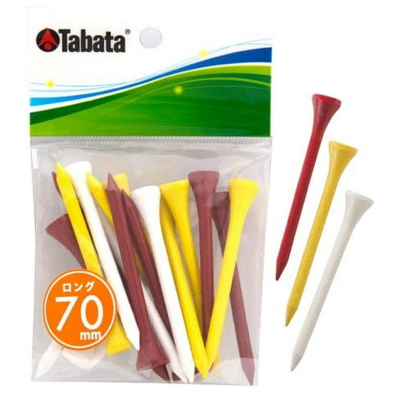 Tabata GOLF GV0507 Pro Slim Tee Long 2-3/4 Inch, 70mm, 18 Pack, Multicolor