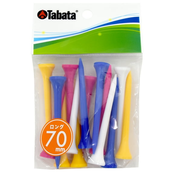 Tabata GOLF GV1418 Slim Tee Long 2-3/4 Inch, 70mm, 16 Pack, Assorted Colors