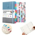 thumbnail image 1 of Tabbable Password Keeper Book, Alphabetized Logbook, Blue And Gray, Password Notebook For Seniors, Alphabetical Tabs, 115 Pages, Secure, Meiiso, 1 of 9