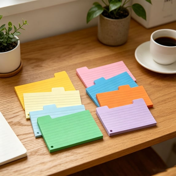 Tabbed Index Cards 3x5 Lined Dividers With Tabs Colored Ruled Note Cards Office Home