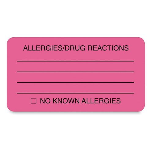 Tabbies ALLERY/DRUG REACTIONS Alert Labels