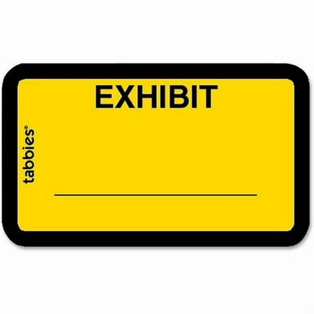 Tabbies, TAB58090, Color-coded Legal Exhibit Labels, 252 / Pack, Yellow