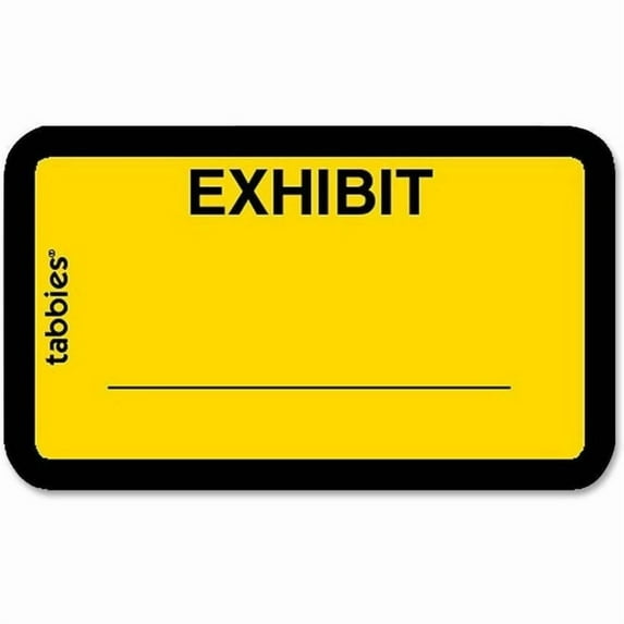 Tabbies, TAB58090, Color-coded Legal Exhibit Labels, 252 / Pack, Yellow
