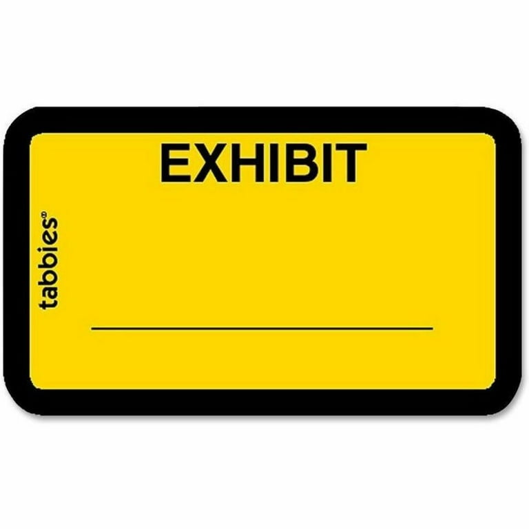 Tabbies Plaintiff's Exhibit Legal File Labels - 1 5/8 Tabbies Plaintiff's Exhibit Legal File Labels - 1 5/8