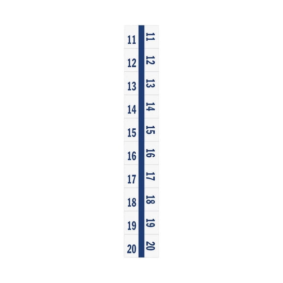 Tabbies Legal Index Divider Tabs - 10 Printed Tab(s) - Digit - 11-20 - 8.5" Divider Width x 11" Divider Length - Letter - 7 Hole Punched - White Paper Divider - 100 / Pack | Bundle of 5