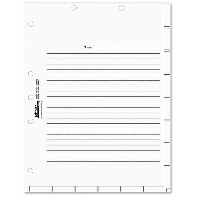 Medical Chart Index Divider Sheets, Untabbed, 11 x 8.5, White, 400/Box Medical Chart Index Divider Sheets, Untabbed, 11 x 8.5, White, 400/Box