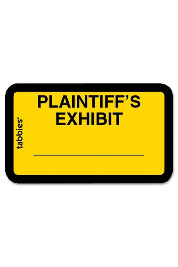 Plaintiff's Exhibit Legal File Labels - 1 5/8" x 1" Length - Yellow - 252 / Pack | Bundle of 2 Packs