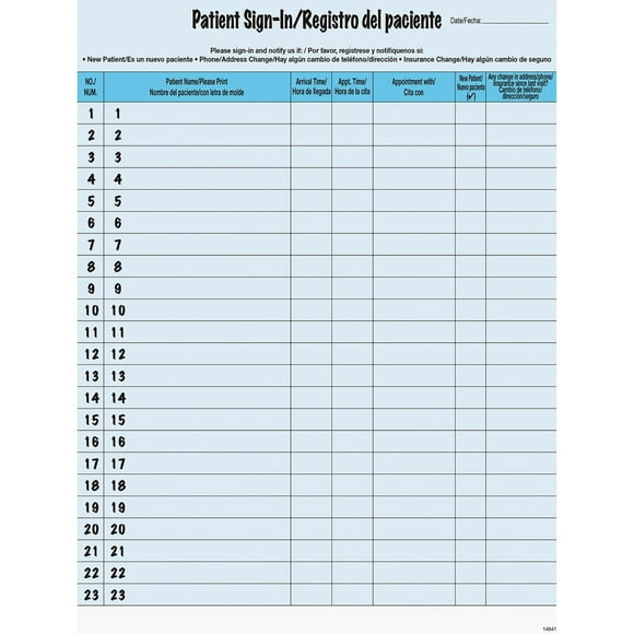 Tabbies, TAB14541, Patient Sign-in Label Forms, 125 / Pack