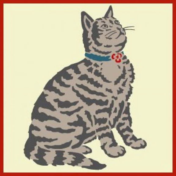 Tabby Cat 2 Stencil - Dog Cat Feline Silhouette Dog Cat Animal Lover DIY Template Reusable Laser Cut Mylar Template for Painting Home Decor DIY Crafts - The Artful Stencil