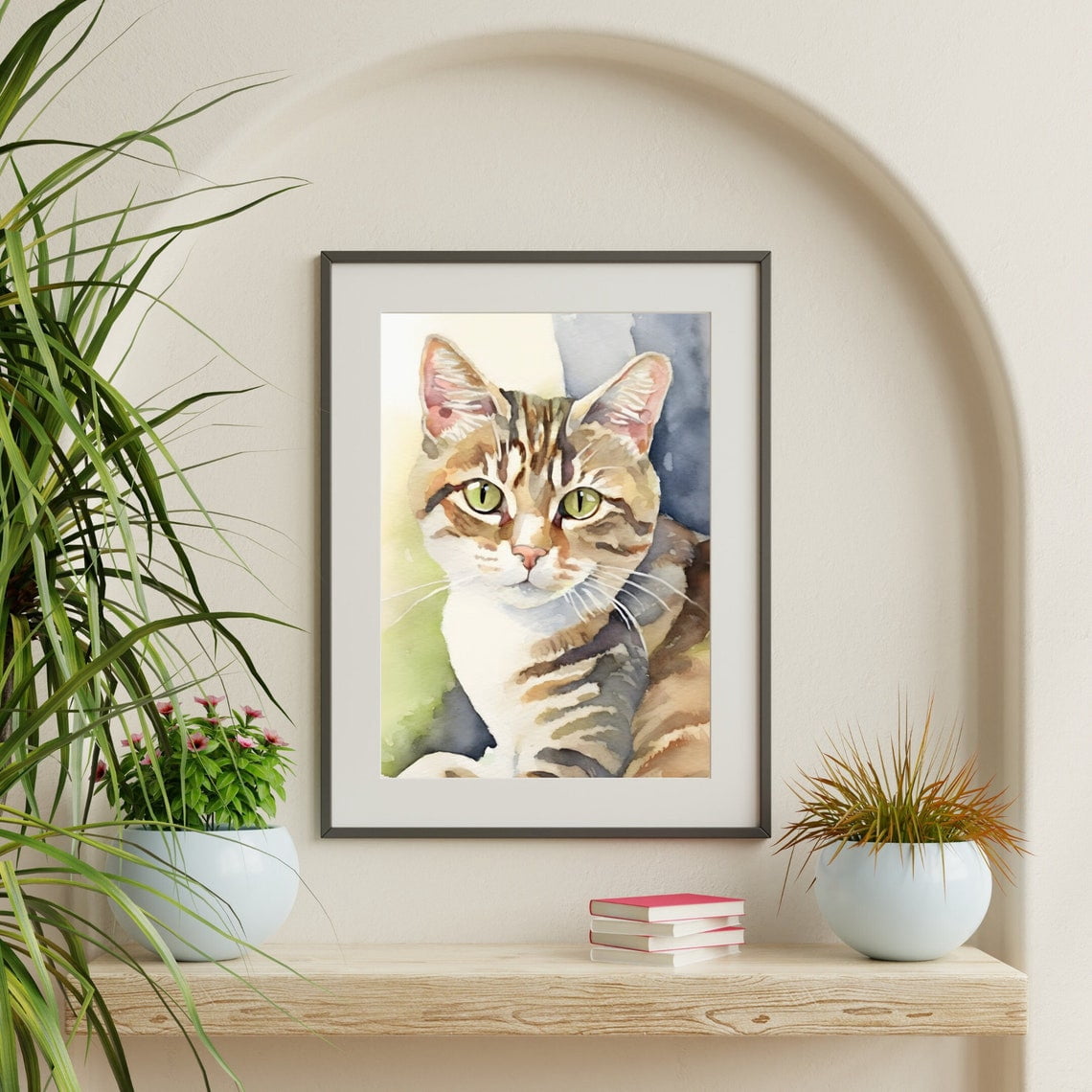 Tabby Cat Art Print Home Decor #1941, Unframed Canvas Size 16x24 ...