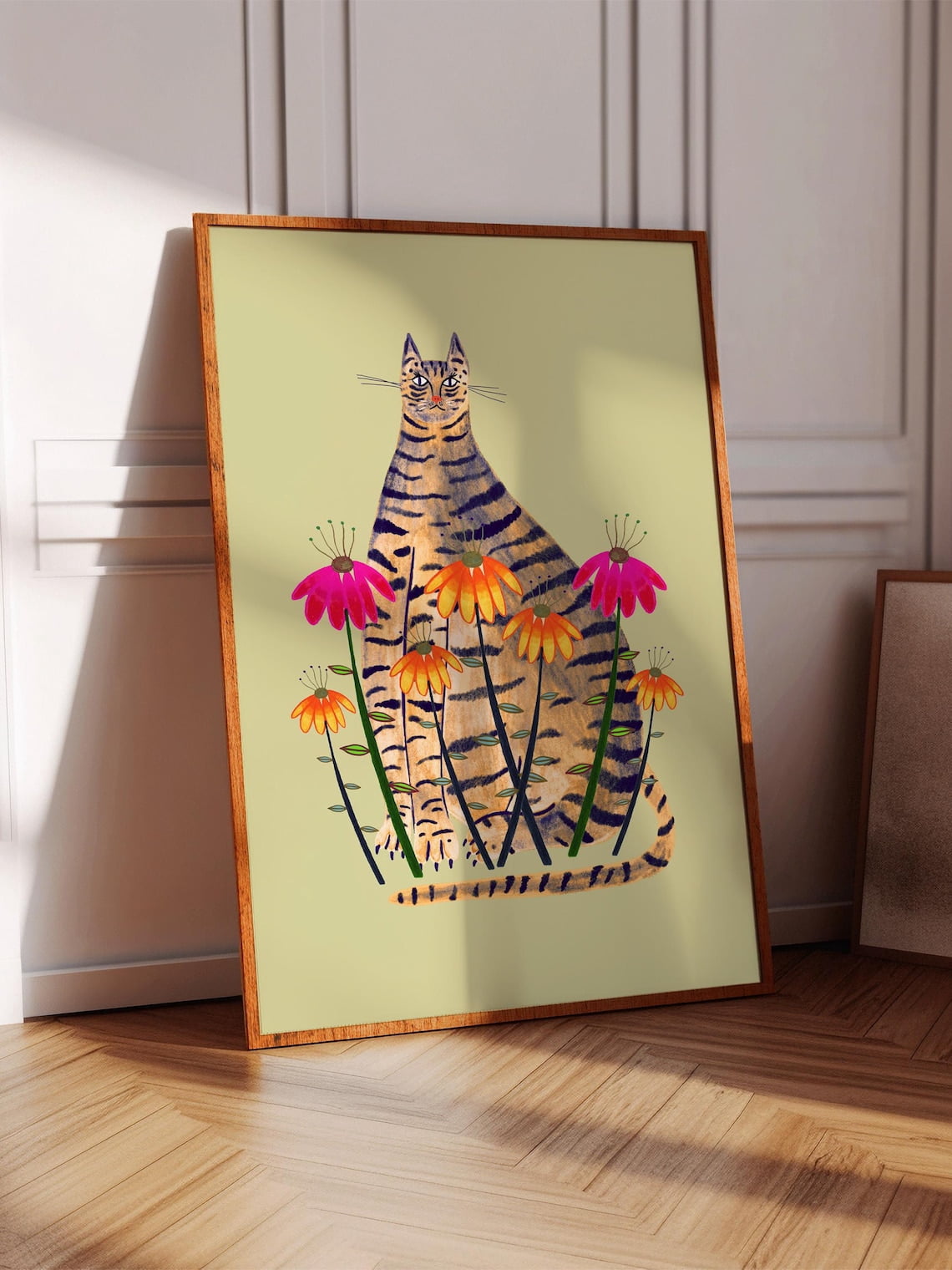 Tabby Cat Art Print, Home Decor For Kitchen, Bedroom, Living Room ...