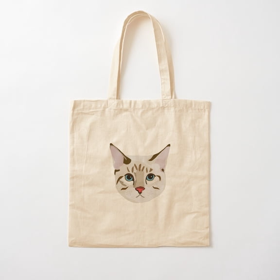 Tabby Cat Face Cotton Tote Bag Canvas Tote Bag, Family Gift For Mother, Her