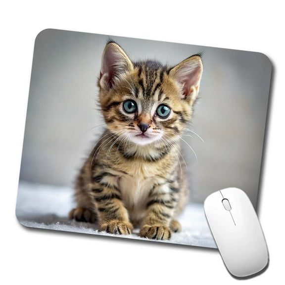 Tabby Cat Kitten Photo Mouse Pad Low Profile Gaming Mat
