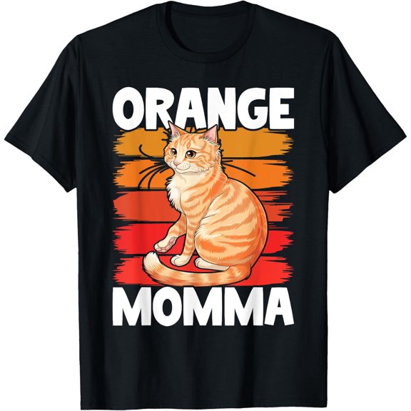 Tabby Cat Orange Cat Mom Orange Momma T-Shirt Size S-5XL