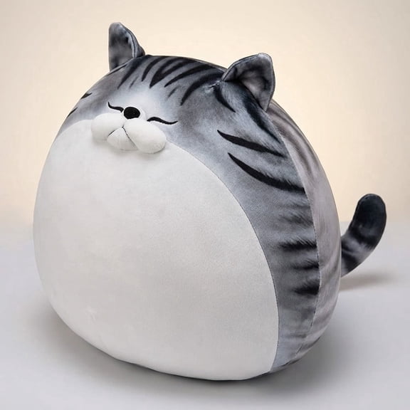 Tabby Cat Plush Pillow, 12in Soft Cuddle Pillow, Cute Decorative Pillow for Bedroom, Living Room and Office