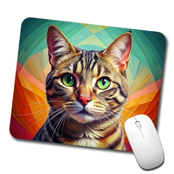 Tabby Cat Pop Art Mouse Pad Low Profile Gaming Mat
