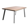 thumbnail image 1 of Tabby Outdoor Aluminum and Faux Wood Dining Table, Natural and Gray, 1 of 7