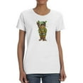 thumbnail image 1 of Tabby Ski Cat T-Shirt Women -Fab Funky Designs, Female Large, 1 of 4