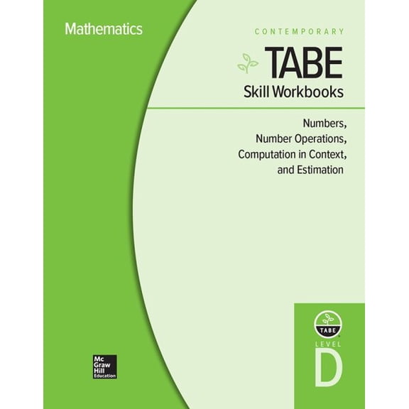 Pre-Owned Tabe Skill Workbooks Level D: Numbers, Number Operations, Computation in Context, and Estimation - 10 Pack, (Paperback)