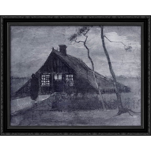 Tabernacle in the heath 34x28 Large Black Ornate Wood Framed Canvas Art by Vincent van Gogh