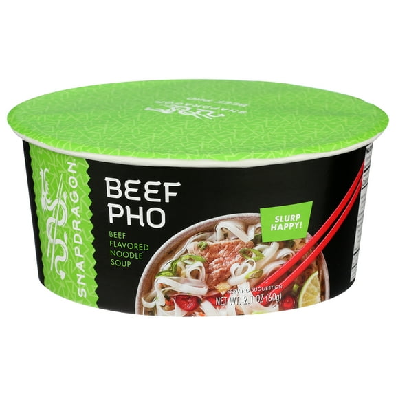 Snapdragon Beef Pho, Beef Flavored Noodle Soup, Slurp Happy!, 2.1oz
