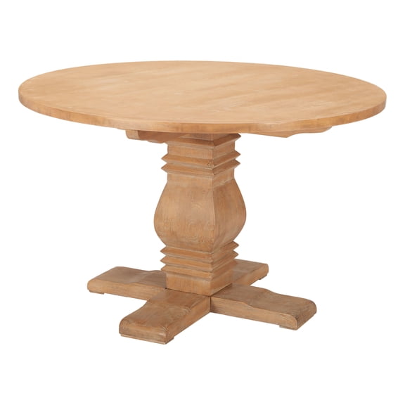 Tabi Dining Table Brown Dining Table, Modern Style, Solid Elm Wood round shape tabletop, Solid Elm Wood, Indoor Dining