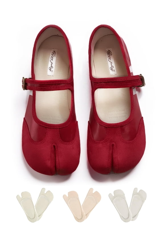 Tabi Shoes Women Mary Janes Ballet Flat - Low Top Split Toe Orthopedic Cute Casual Comfortable Walking Lightweight Female Solid All-Match for Daily Wear Beach Travel Athleisure Standing All Day