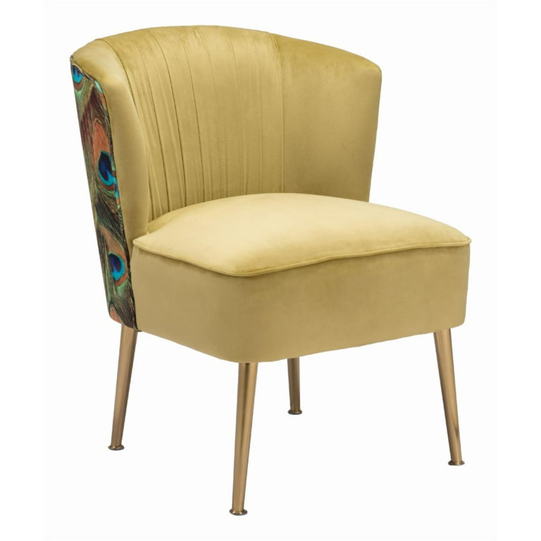 Tabitha Accent Chair Green Peacock Print Walmart