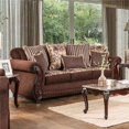 thumbnail image 1 of Tabitha Traditional Style Fabric & Leatherette Sofa, Brown, 1 of 1