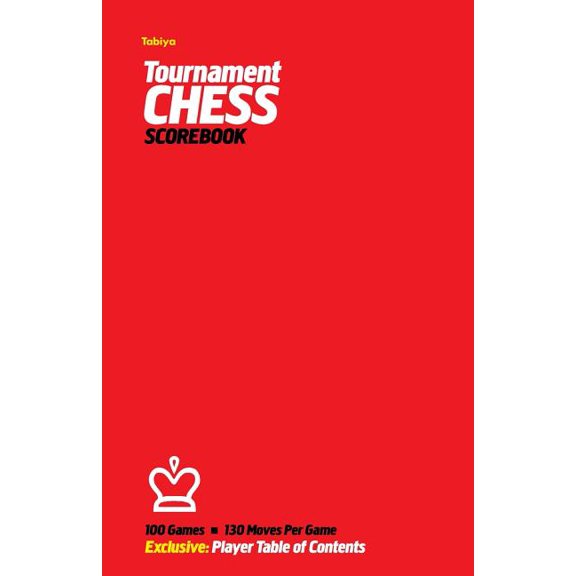 Tabiya Tournament Chess Scorebook: Cover Style: Red