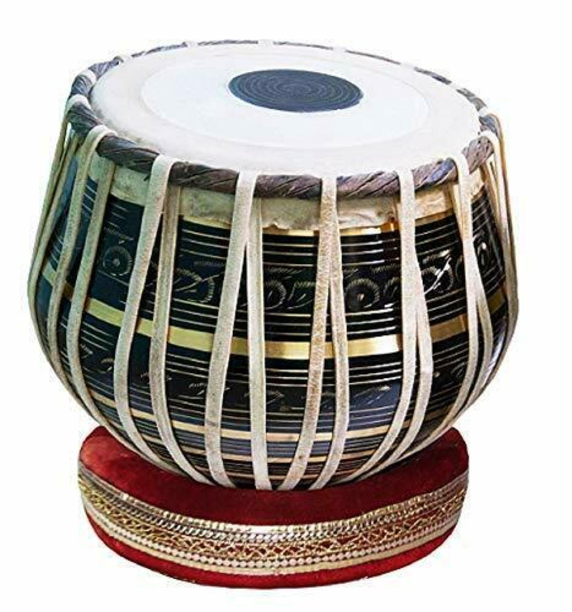 Tabla Drum Set~2.5 Kg Black Painted Designer Bayan~Wooden Dayan