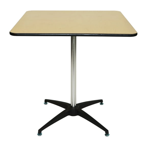 Table - 36"X36" WFT Series Russian Birch Wood Square - Rubber Edge - Cocktail 30"&42" Kit