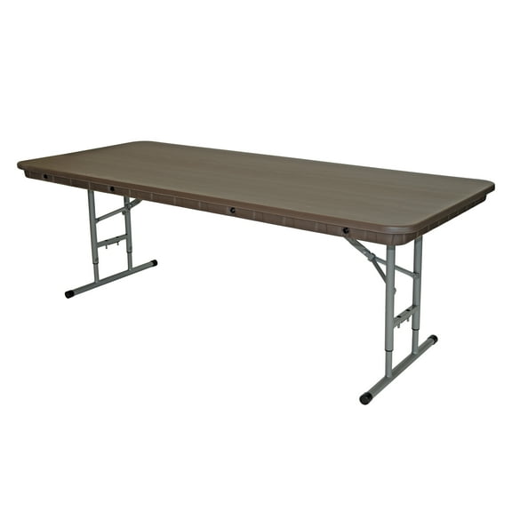 Table - 6'X30" Children's Rhino Resin Banquet Adjustable - Brown