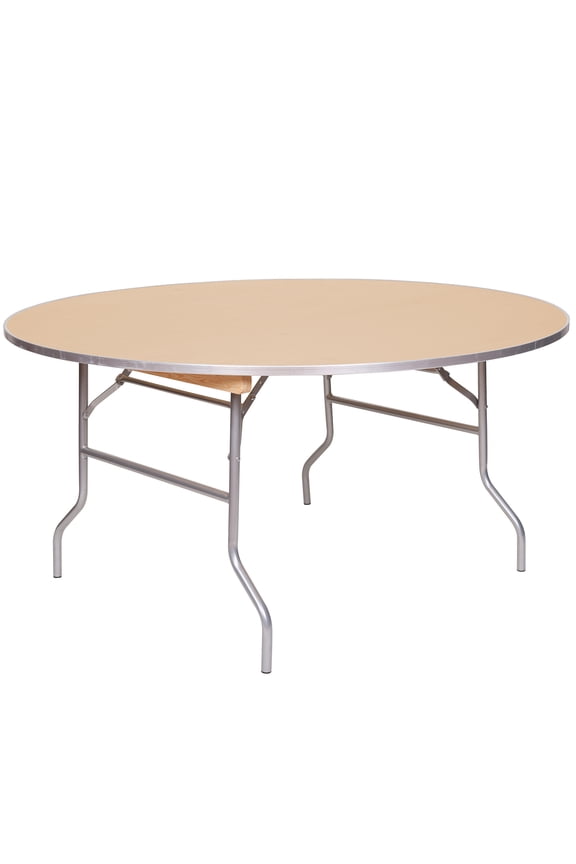 Table - 66" WFT Series Russian Birch Wood Round - Metal Edge