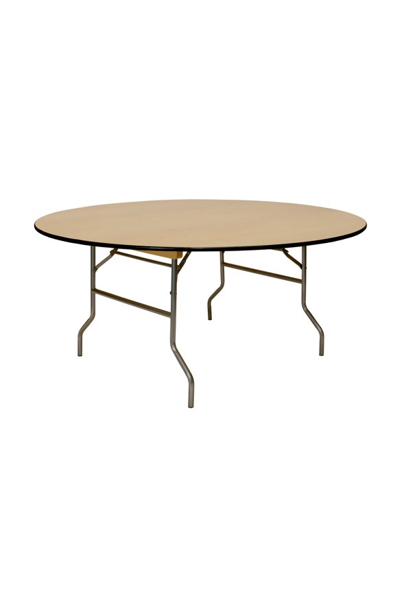 Table - 66" WFT Series Russian Birch Wood Round - Rubber Edge