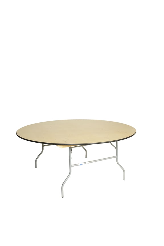 Table - 72" WFT Series Russian Birch Wood Round - Rubber Edge