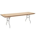 thumbnail image 1 of Table - 8'X30" WFT Series Russian Birch Wood Banquet - Rubber Edge, 1 of 5