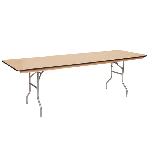 Table - 8'X30" WFT Series Russian Birch Wood Banquet - Rubber Edge